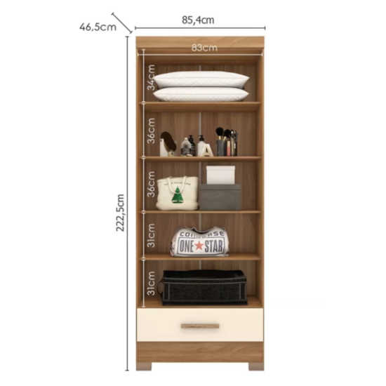 Guarda Roupa 2 Portas Smart Plus Rodial Cinamomo Off White Guarda Roupa 2 Portas Smart Plus Rodial Cinamomo Off White