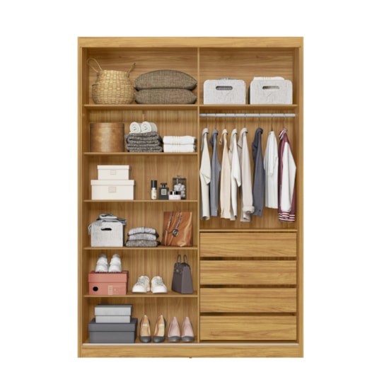 Guarda Roupa 2P Correr Riva C/Espelho Cinamomo Off White Guarda Roupa 2P Correr Riva C/Espelho Cinamomo Off White
