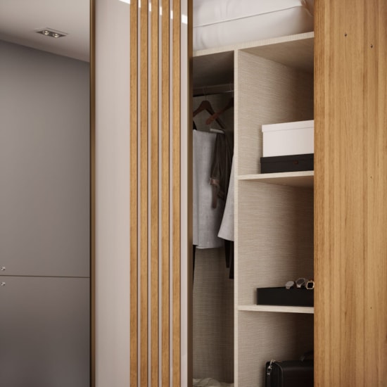 Guarda Roupa 3 P Correr Alteza C/Espelho Mel Off White Guarda Roupa 3 P Correr Alteza C/Espelho Mel Off White