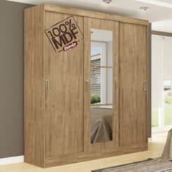 Guarda Roupa 3 Portas Correr Mdf Viena Ipê Tex/Vanilla Tex Guarda Roupa 3 Portas Correr Mdf Viena Ipê Tex/Vanilla Tex