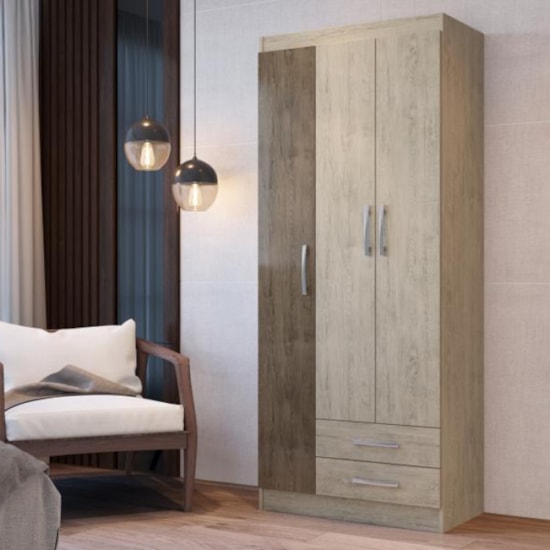 Guarda Roupa 3 Portas Treviso Doripel Fendy/Amendoa Guarda Roupa 3 Portas Treviso Doripel Fendy/Amendoa