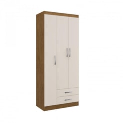 Guarda Roupa 3 Portas Treviso Doripel Off White/Nogueira Guarda Roupa 3 Portas Treviso Doripel Off White/Nogueira