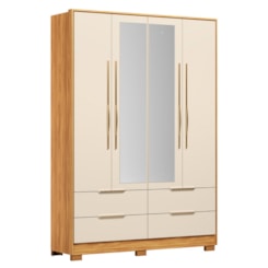 Guarda Roupa 4 Portas Domo C/Espelho Demobile  Cinamomo Off White