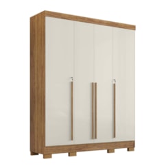Guarda Roupa 4 Portas Domus Rud Rack Cedro/Areia