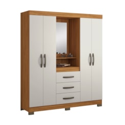 Guarda Roupa 4 Portas E Gavetas Capela Nt5015 Notável Freijó Off White