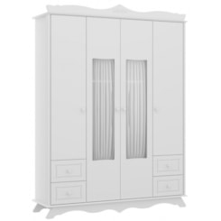 Guarda-Roupa 4 Portas Éclair Branco Acet Premium Guarda-Roupa 4 Portas Éclair Branco Acet Premium
