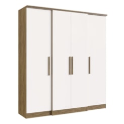 Guarda Roupa 4 Portas Miami Doripel 100% Mdf Off White Nogueira