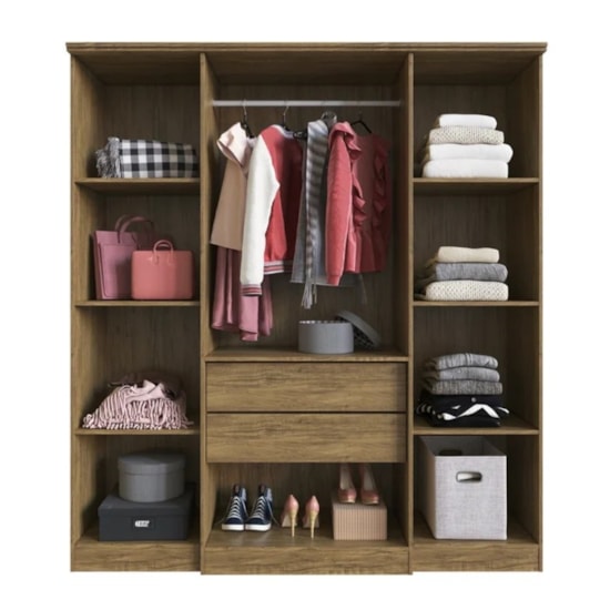 Guarda Roupa 4 Portas Miami Doripel Off White Nogueira