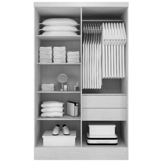 Guarda Roupa 4 Portas Paris 100% Mdf Branco