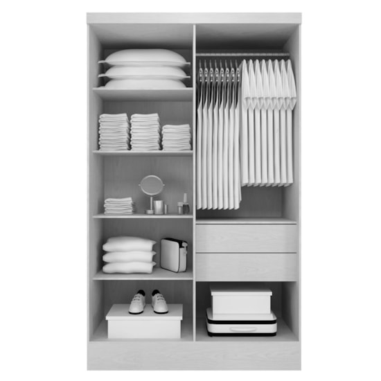 Guarda Roupa 4 Portas Paris 100% Mdf Ipê Tex/Vanilla Tex Guarda Roupa 4 Portas Paris 100% Mdf Ipê Tex/Vanilla Tex