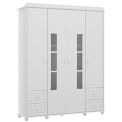 Guarda-Roupa 4 Portas Petit Gauteau Branco Acet Premium Guarda-Roupa 4 Portas Petit Gauteau Branco Acet Premium