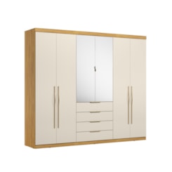 Guarda Roupa 6 Porta Giardino Demobile Cinamomo Off White