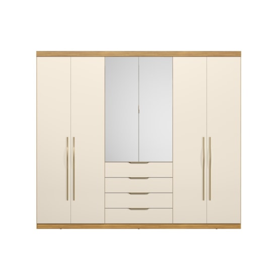 Guarda Roupa 6 Porta Giardino Demobile Cinamomo Off White
