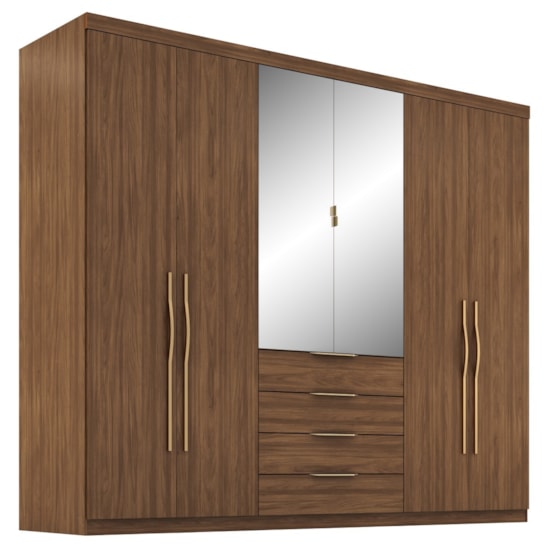 Guarda Roupa 6 Porta Giardino Demobile Nogueira Touch Guarda Roupa 6 Porta Giardino Demobile Nogueira Touch