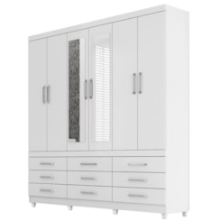 Guarda Roupa 6 Portas 9 Gavetas Canadá Branco Guarda Roupa 6 Portas 9 Gavetas Canadá Branco
