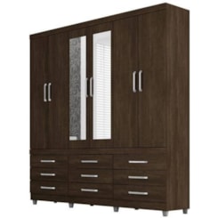 Guarda Roupa 6 Portas 9 Gavetas Canadá Ebano Guarda Roupa 6 Portas 9 Gavetas Canadá Ebano