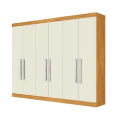 Guarda Roupa 6 Portas Alba 100% Mdf Peroba Off White