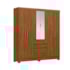 Guarda Roupa 6 Portas Com Espelho Opera Mdf Nogueira Touch
