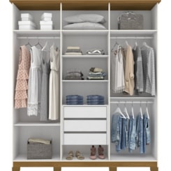 Guarda Roupa 6 Portas Cover Henn Off White Nature Guarda Roupa 6 Portas Cover Henn Off White Nature