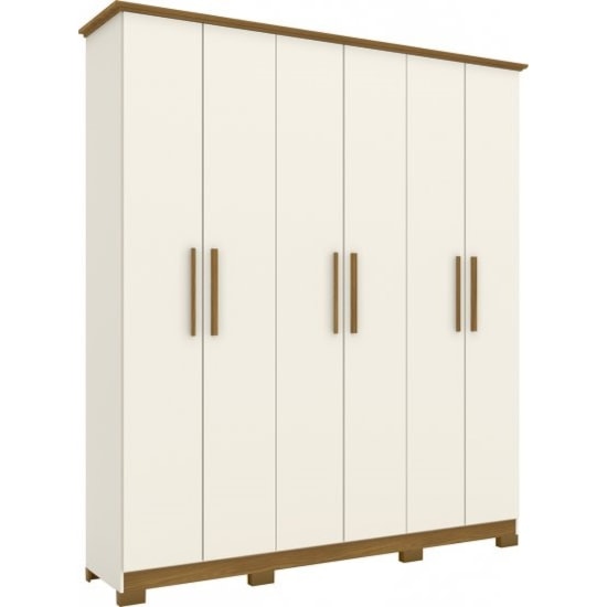 Guarda Roupa 6 Portas Cover Henn Off White Nature Guarda Roupa 6 Portas Cover Henn Off White Nature