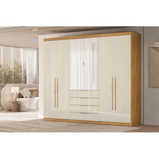 Guarda Roupa 6 Portas Giardino Demobile Cinamomo Off White