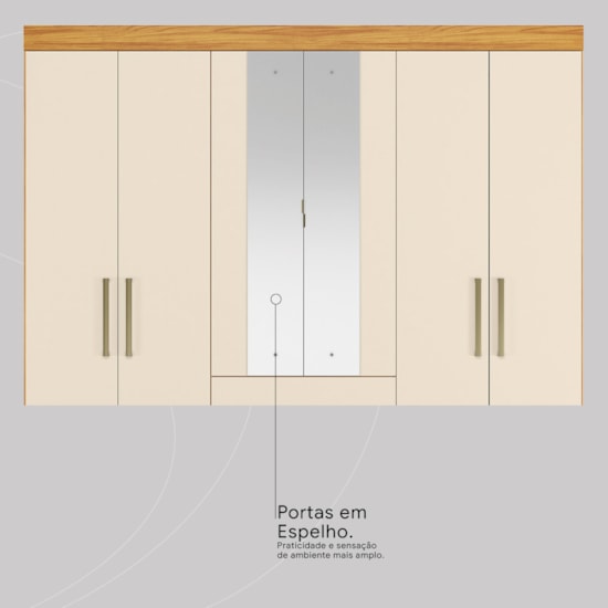 Guarda Roupa 6 Portas Opera Mdf Cinamomo Off White