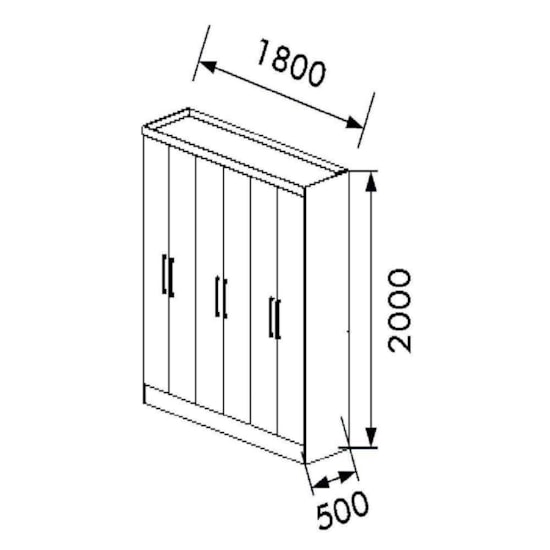 Guarda Roupa 6 Portas Paris 100% Mdf Branco