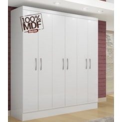 Guarda Roupa Casal 6Portas Paris 100%Mdf Branco Guarda Roupa Casal 6Portas Paris 100%Mdf Branco