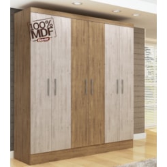 Guarda Roupa Casal 6Portas Paris 100%Mdf Ipê Tex/Vanilla Tex Guarda Roupa Casal 6Portas Paris 100%Mdf Ipê Tex/Vanilla Tex