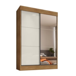 Guarda Roupa Chicago 2Pts Espelhado Cedro/Areia