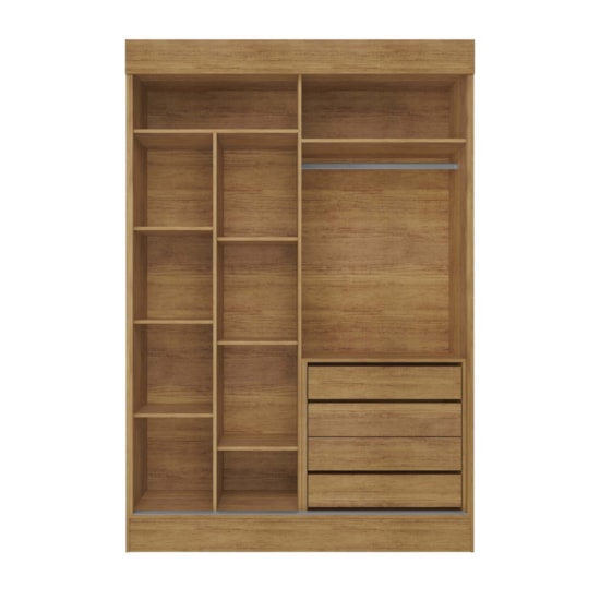Guarda Roupa Chicago 2Pts Espelhado Cedro/Areia