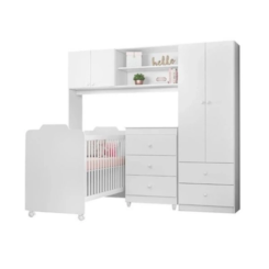 Guarda Roupa Conjugado + Cômoda + Berço Branco Guarda Roupa Conjugado + Cômoda + Berço Branco