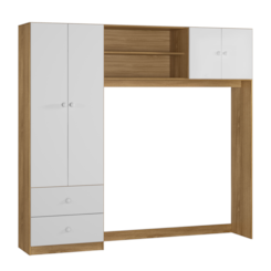 Guarda Roupa Infantil Conjugado Fofura Nature Branco Guarda Roupa Infantil Conjugado Fofura Nature Branco