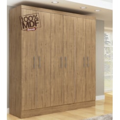Guarda Roupa Paris 6 Portas Casal Mdf Ipê/Tex Guarda Roupa Paris 6 Portas Casal Mdf Ipê/Tex