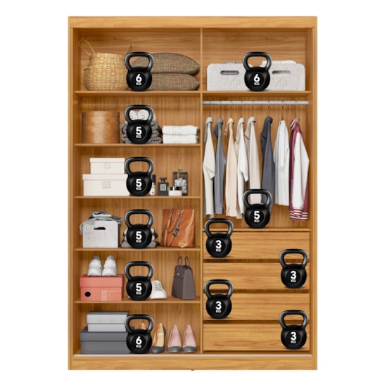 Guarda Roupas 2 Portas De Correr Riva C/ Cinamomo Off White