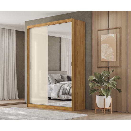 Guarda Roupas 2 Portas De Correr Riva C/ Cinamomo Off White