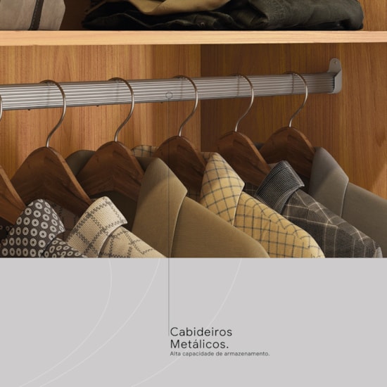 Guarda Roupas 2 Portas De Correr Riva C/Espelho Demóbile Cinamomo Off White