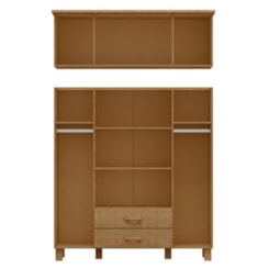 Guarda Roupas Madeira 8 Portas 2 Gavetas C/Espelho Bronze Freijó