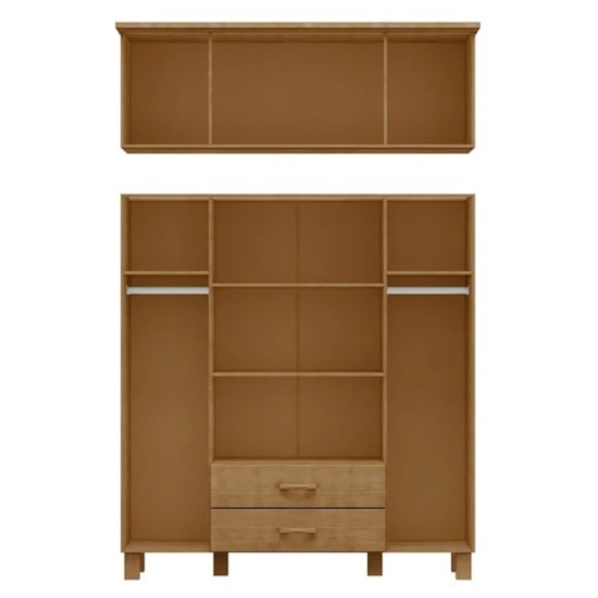 Guarda Roupas Madeira 8 Portas 2 Gavetas C/Espelho Bronze Freijó