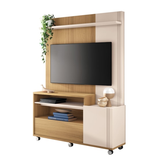 Home 136Cm Tv Ate 50P Timber Hb Freijó Off White Home 136Cm Tv Ate 50P Timber Hb Freijó Off White