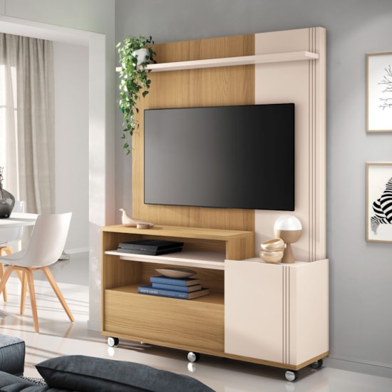 Home 136Cm Tv Ate 50P Timber Hb Freijó Off White Home 136Cm Tv Ate 50P Timber Hb Freijó Off White