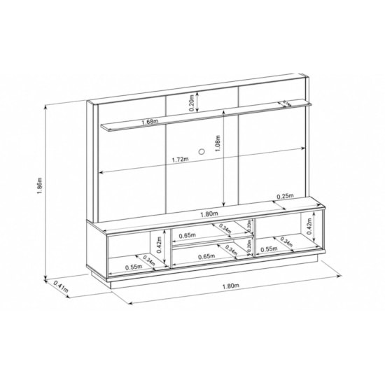Home 180Cm Tv Ate 75P Ravenna Linea Brasil  Canela Off White