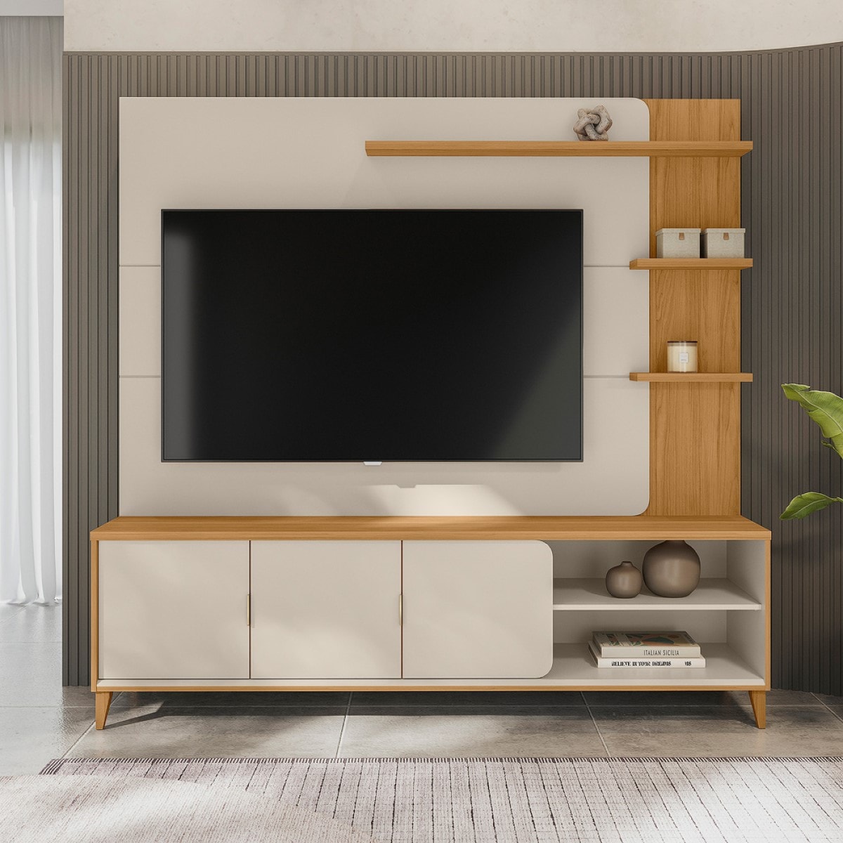 Home 200Cm Napoli Linea Brasil Tauari/Off White - Eletrolar