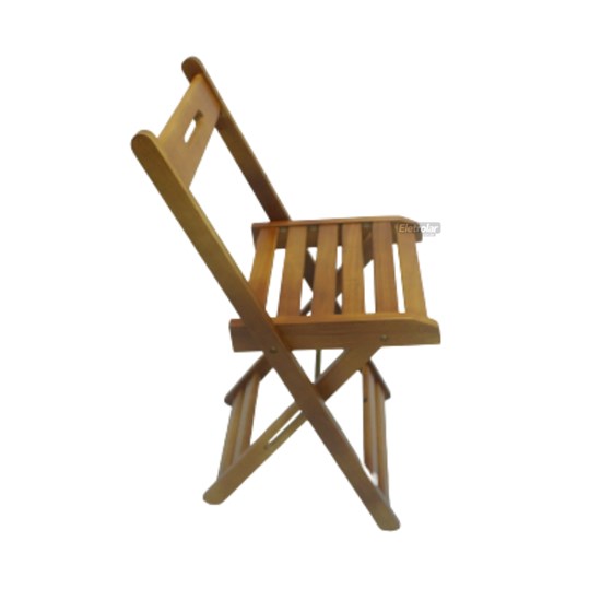 Jogo De Mesa Dobrável 70X70cm Com 4 Cadeiras Madeira Maciça Mel 
