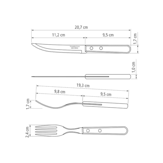 Jogo De Talheres 12 Pcs Dynamic Inox  Inox