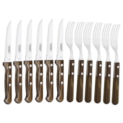 Jogo Para Churrasco 12 Peças Polywood Inox Jogo Para Churrasco 12 Peças Polywood Inox