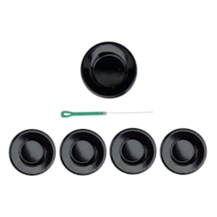 Kit 5 Tampas Espalhadores De Chama Cooktop Fischer 26343 Original + Agulha Brinde Kit 5 Tampas Espalhadores De Chama Cooktop Fischer 26343 Original + Agulha Brinde