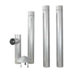 Kit Chaminé 115Mm Fogão Lenha Zatti Aço Galvanizado