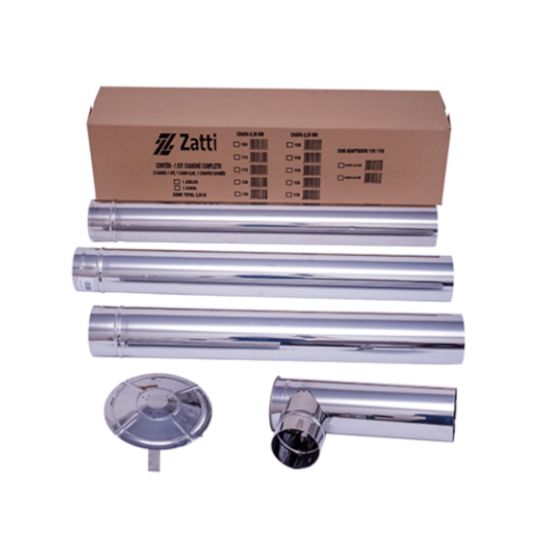 Kit Chaminé 115Mm Inox 0,43Mm Cd28 Lenha Inox Kit Chaminé 115Mm Inox 0,43Mm Cd28 Lenha Inox