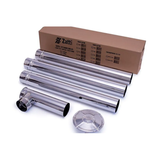 Kit Chaminé 115Mm Inox 0,43Mm Cd28 Lenha Inox Kit Chaminé 115Mm Inox 0,43Mm Cd28 Lenha Inox
